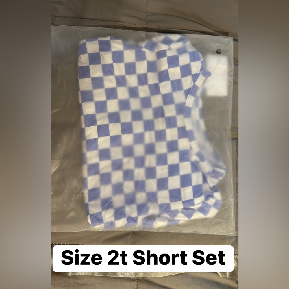 Blue and White Checkered Bamboo Outfit